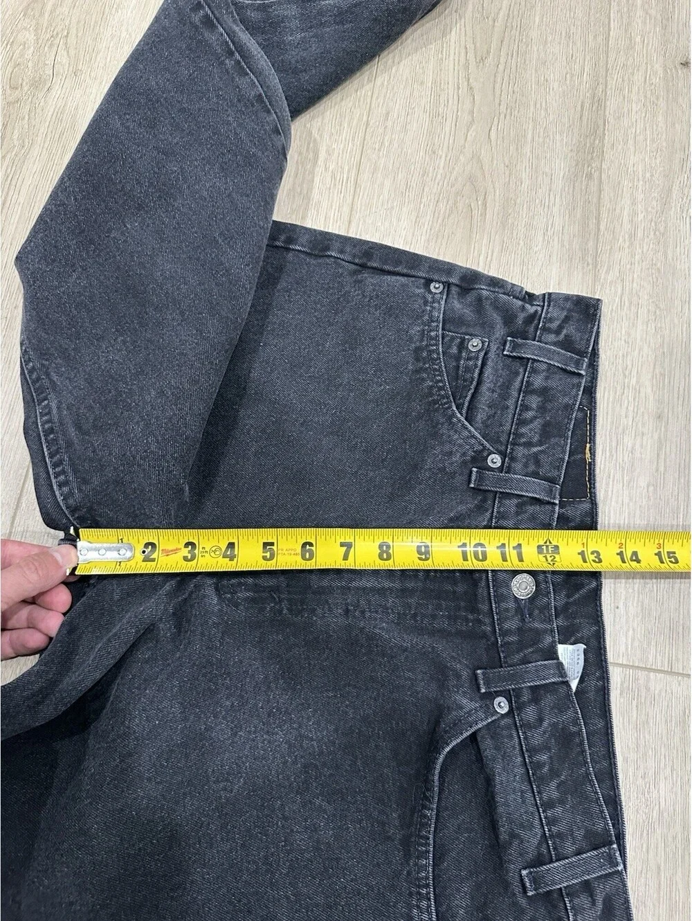 Levis 550 Orange Tab Jeans Mens 32x31 Black Relaxed Fit USA Made Denim